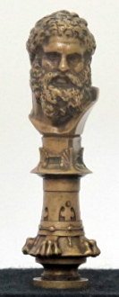 French bronze 19c. desk seal signed: Ferdinand Barbedienne (1810-1892), 11cm,Lifelong collection from the estate of a gentleman seal collector