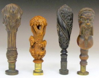 Group of Continental carved wooden desk seals (1 of 10)