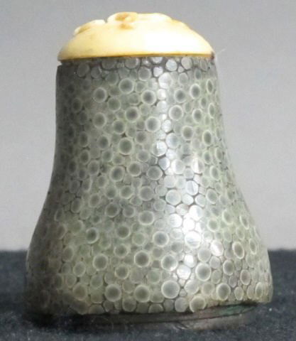 Carved ivory and Shagreen continental desk seal (1 of 4)