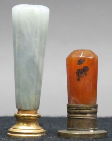 2 Continental Desk Seals, nephrite and hardstone (1 of 3)