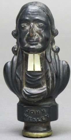 1839 Wafer desk seal. John Wesley.: Commemorative. Measures 7.8 cm.,Lifelong collection from the estate of a gentleman seal collector