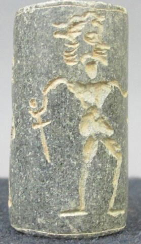 Jade Mesopotamian cylinder seal (1 of 6)