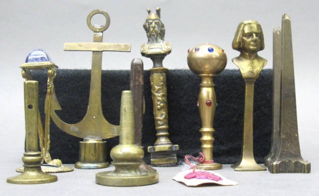 Group of 19th C and earlier continental desk seals (1 of 2)