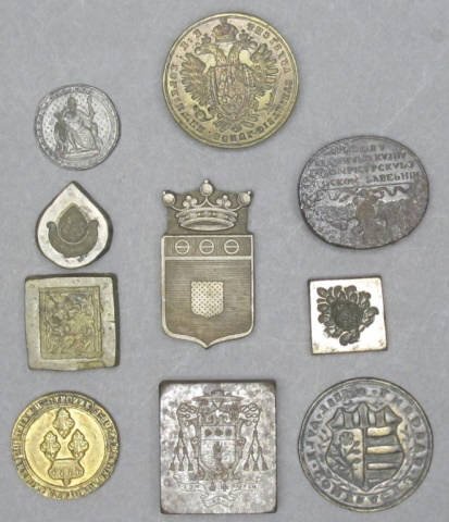 Group of 10: 18th/19th C Continental desk seals (1 of 2)