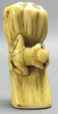 19 c. carved ivory netsuke desk seal (1 of 9)