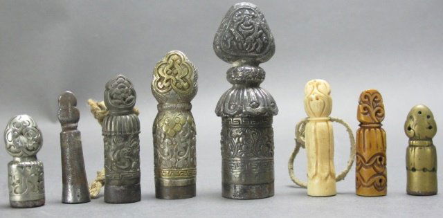 Group of 19 c. and earlier Tibetan seal stamps (1 of 2)