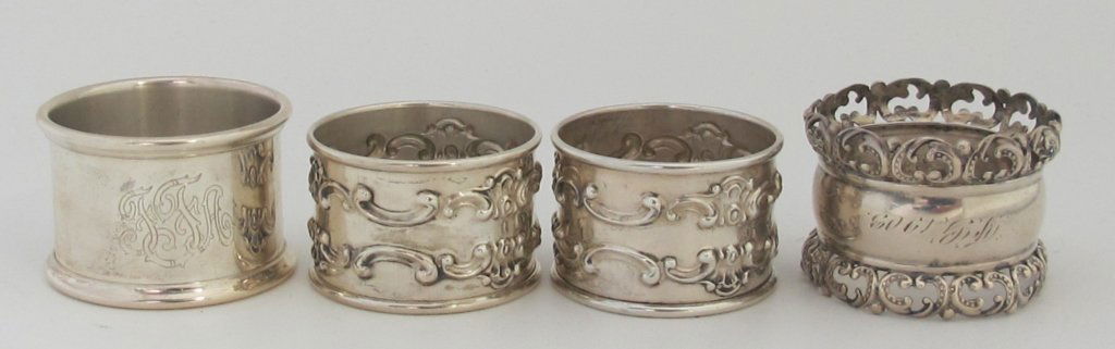 4 Sterling Silver Napkin RIngs (1 of 4)