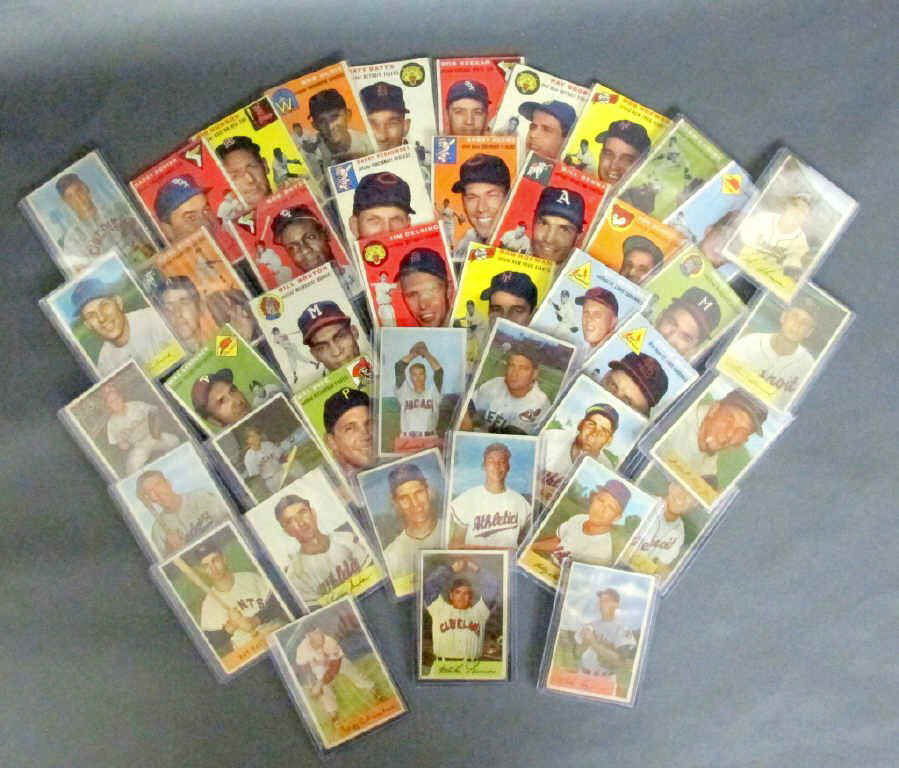 21 - 1954 Bowman and 22 1954 Topps Baseball Cards (1 of 1)