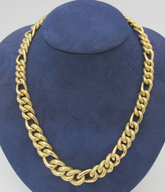 14K Curb Gold Chain Large Tapered Links (1 of 2)