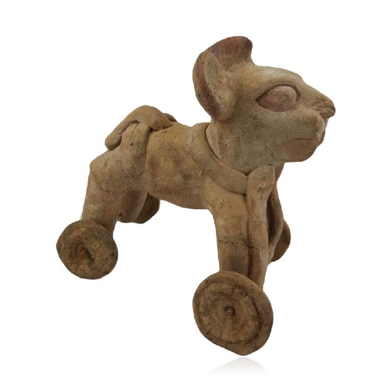 Rare Pre-columbian Maya Jaguar Pottery Toy (1 of 5)