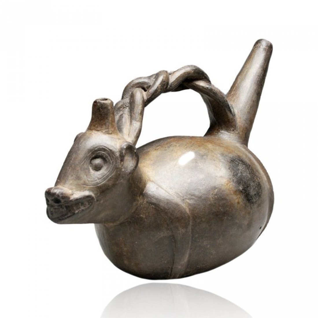 Pre-columbian Lambayeque Pottery Blackware Vessel (1 of 4)