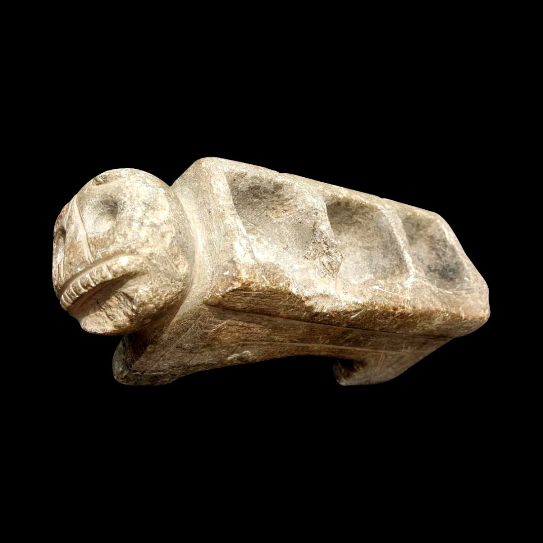 Pre-Columbian Mezcala Jaguar Stone Ink Container (1 of 6)