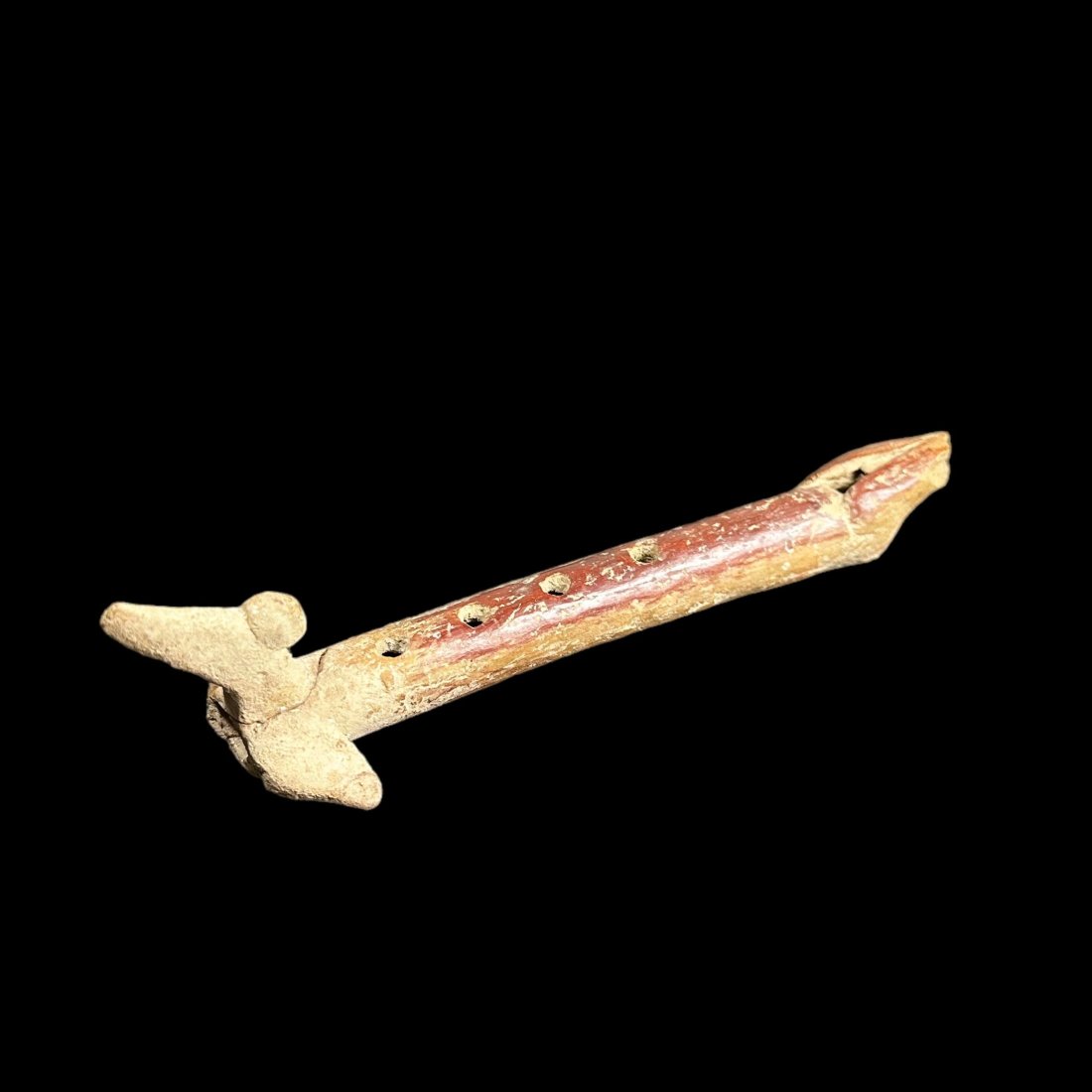 Rare Pre-Columbian Aztec pottery flute (1 of 8)