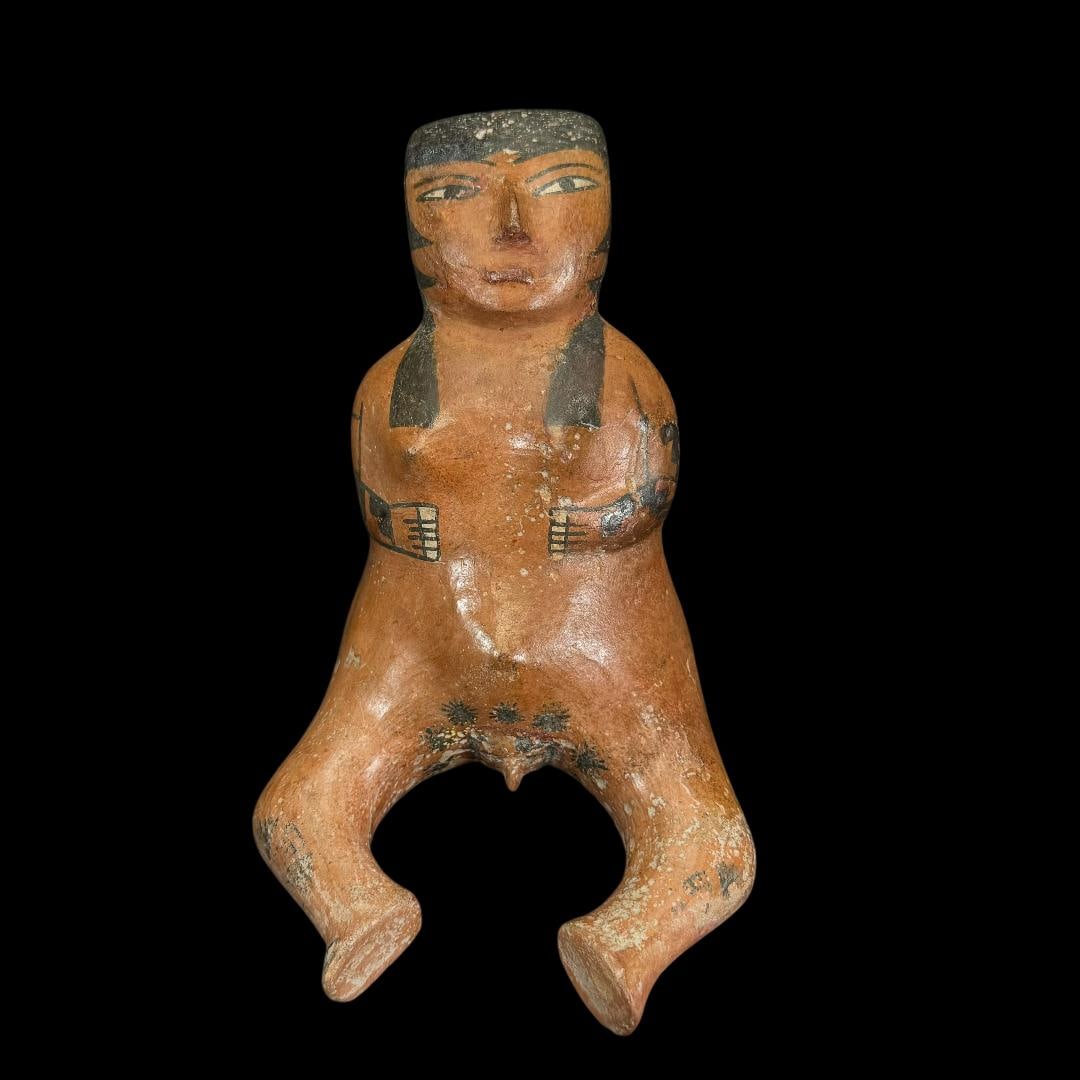 Rare Pre-Columbian Nazca pottery birthing figure (1 of 8)