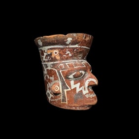 Rare Pre-Columbian Tiahuanaco pottery head vessel - TL tested