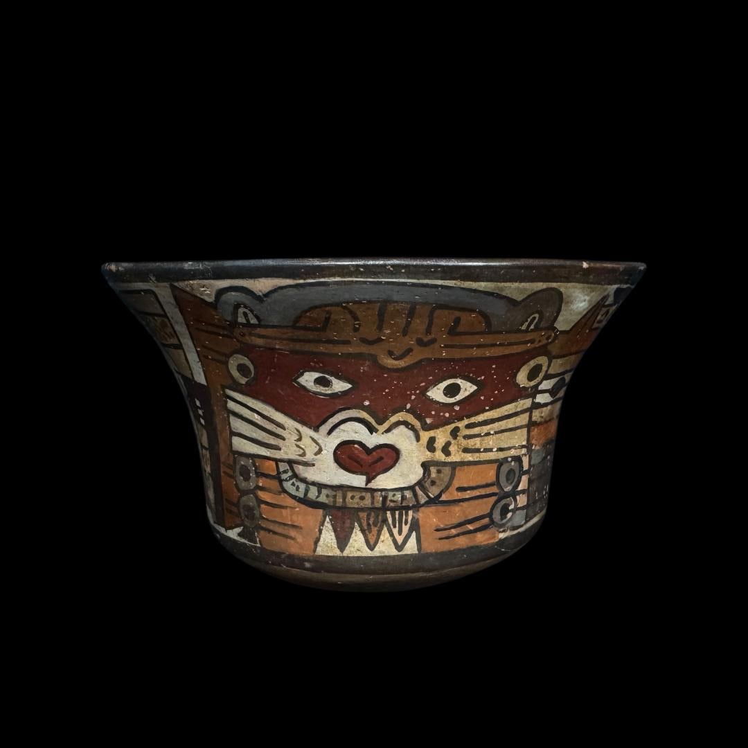 Pre-Columbian Nazca Polychrome Vessel Depicting the God Kon - TL tested (1 of 6)