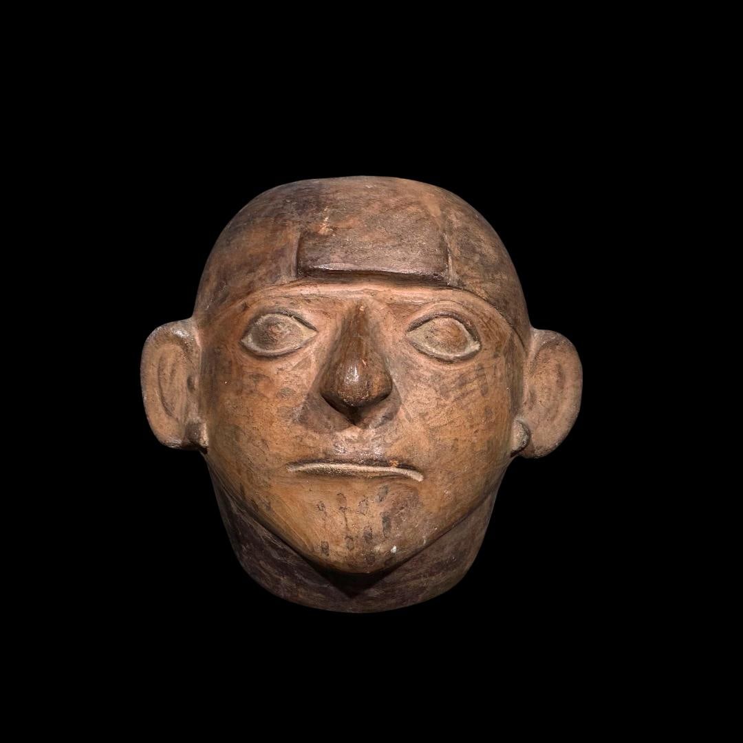 Pre-Columbian Moche IV Pottery young man head vessel - TL tested (1 of 5)