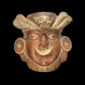 Pre-Columbian Moche IV pottery portrait vessel