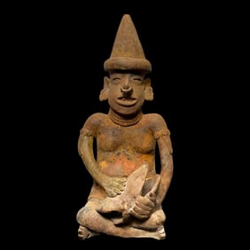 Pre-Columbian Nayarit seated musician figure - TL tested