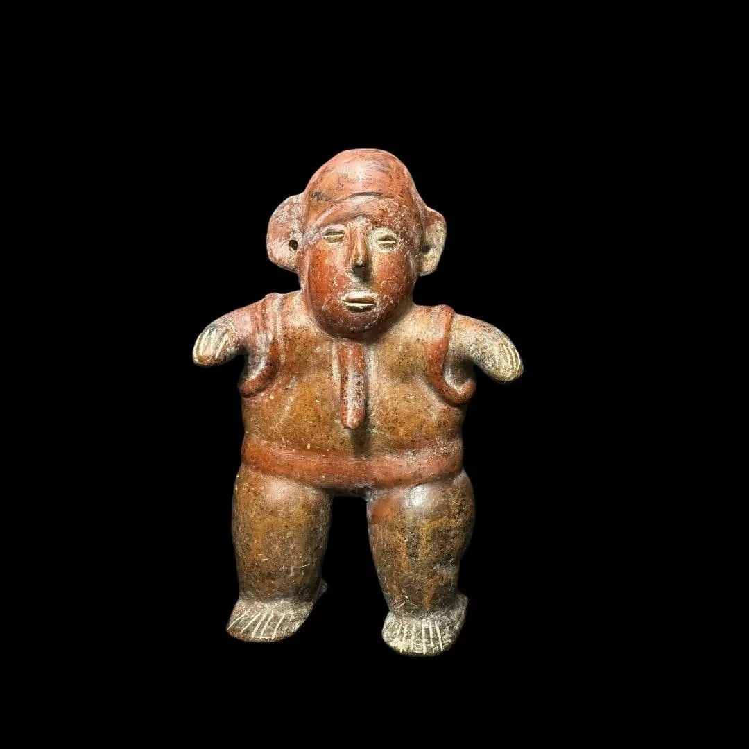Pre-Columbian Colima standing pottery figure (1 of 4)