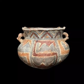 Pre-Columbian Tiahuanaco Polychrome Pottery Vessel