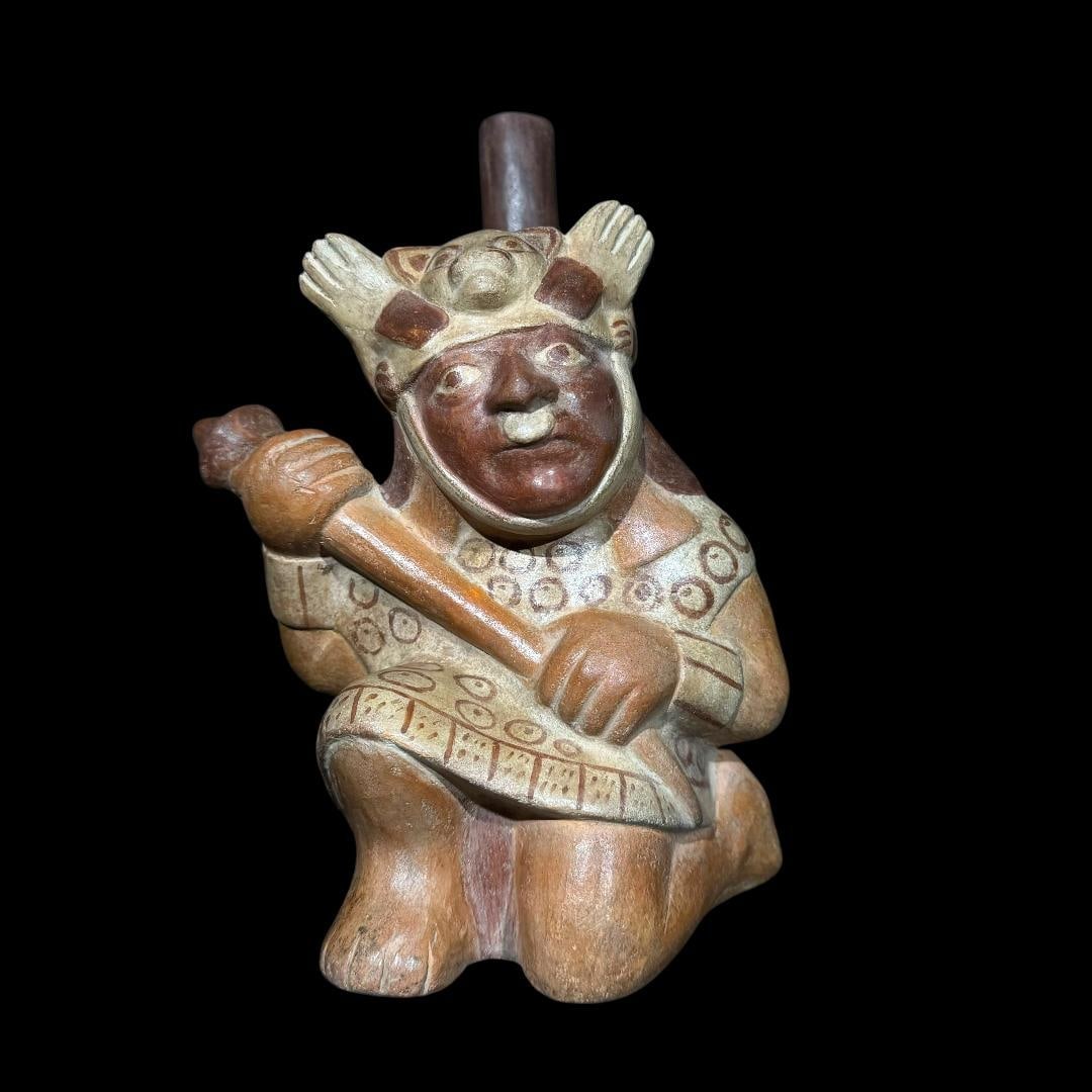 Pre-Columbian Moche warrior stirrup vessel (1 of 5)