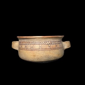 Pre-Columbian Cajamarca painted pottery bowl