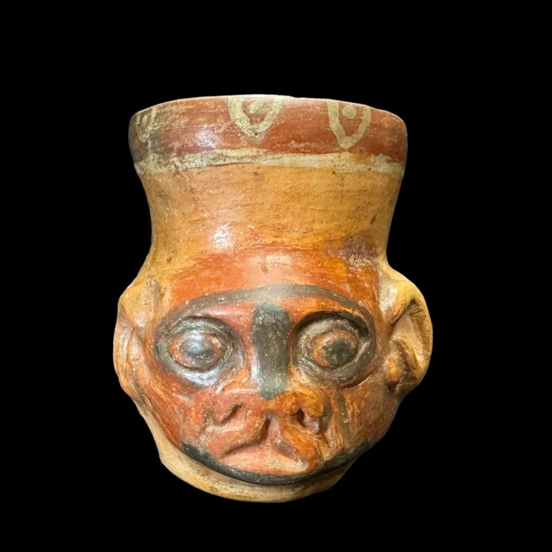 Pre-Columbian Huari painted head jar (1 of 4)