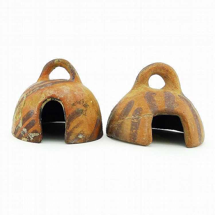 Rare Pair of Pre-columbian Michoacan Incensario Covers (1 of 5)