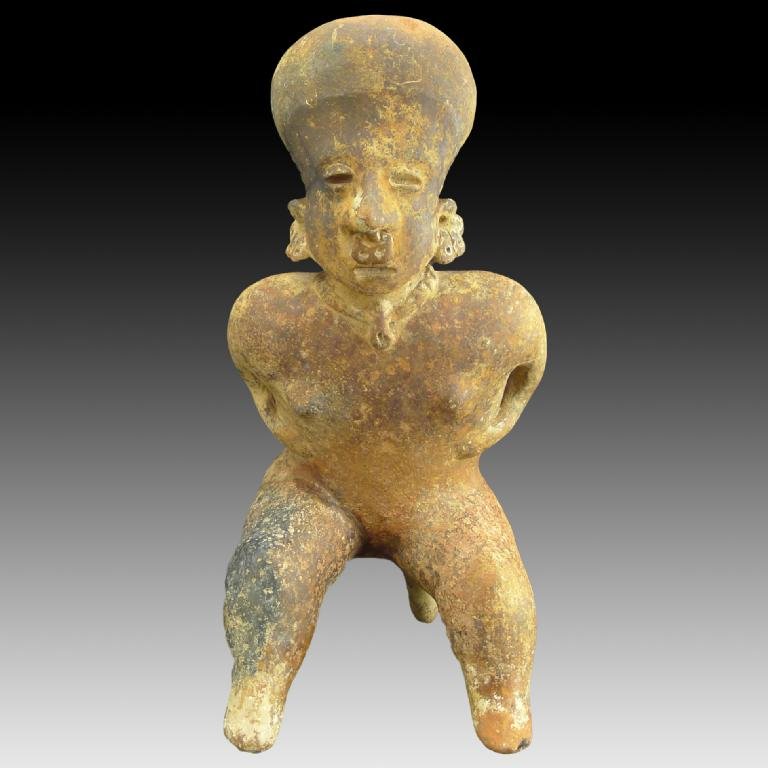 Large Pre-columbian Nayarit Seated Figure (1 of 4)