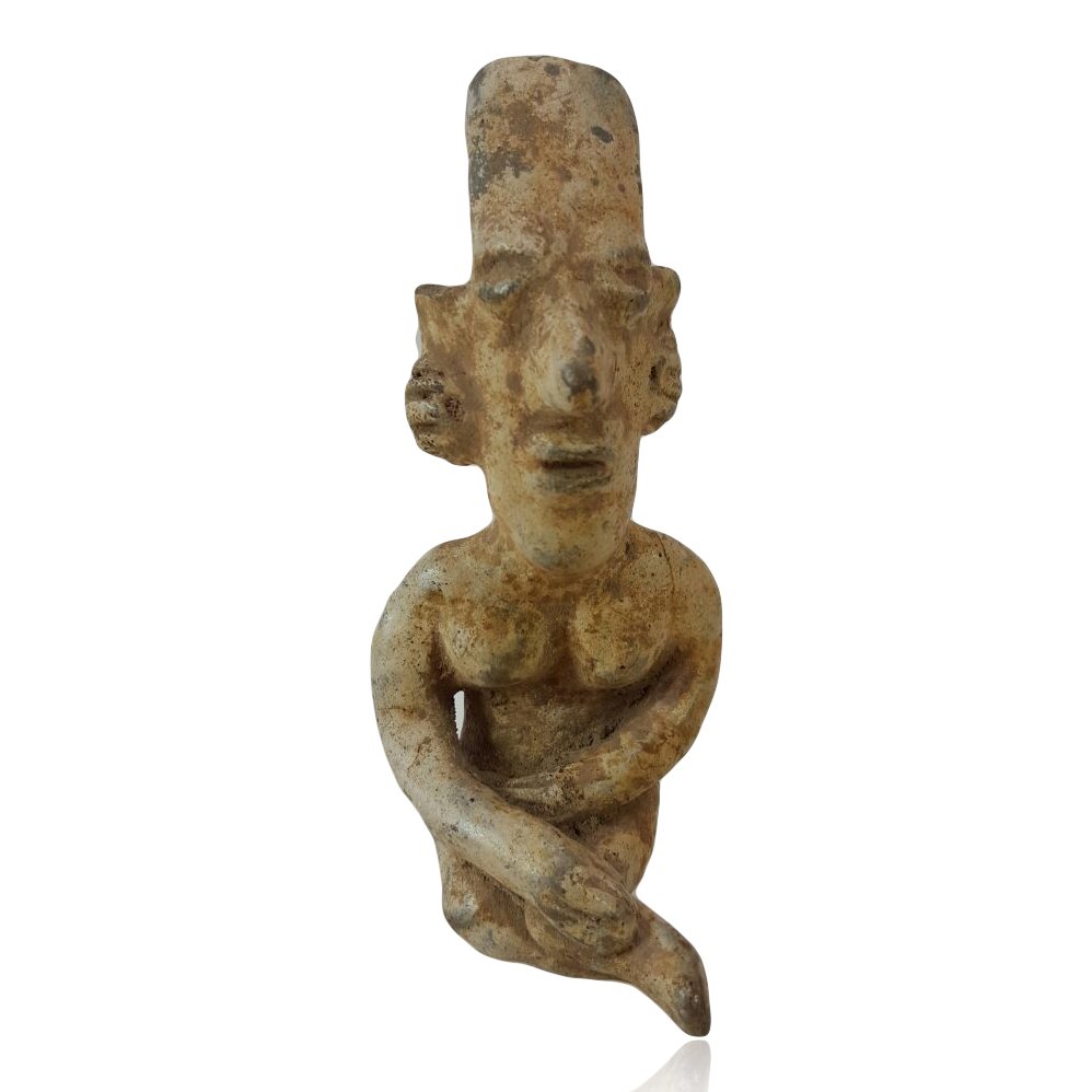 Pre-columbian Jalisco Sheep-Face Seated Figure (1 of 4)