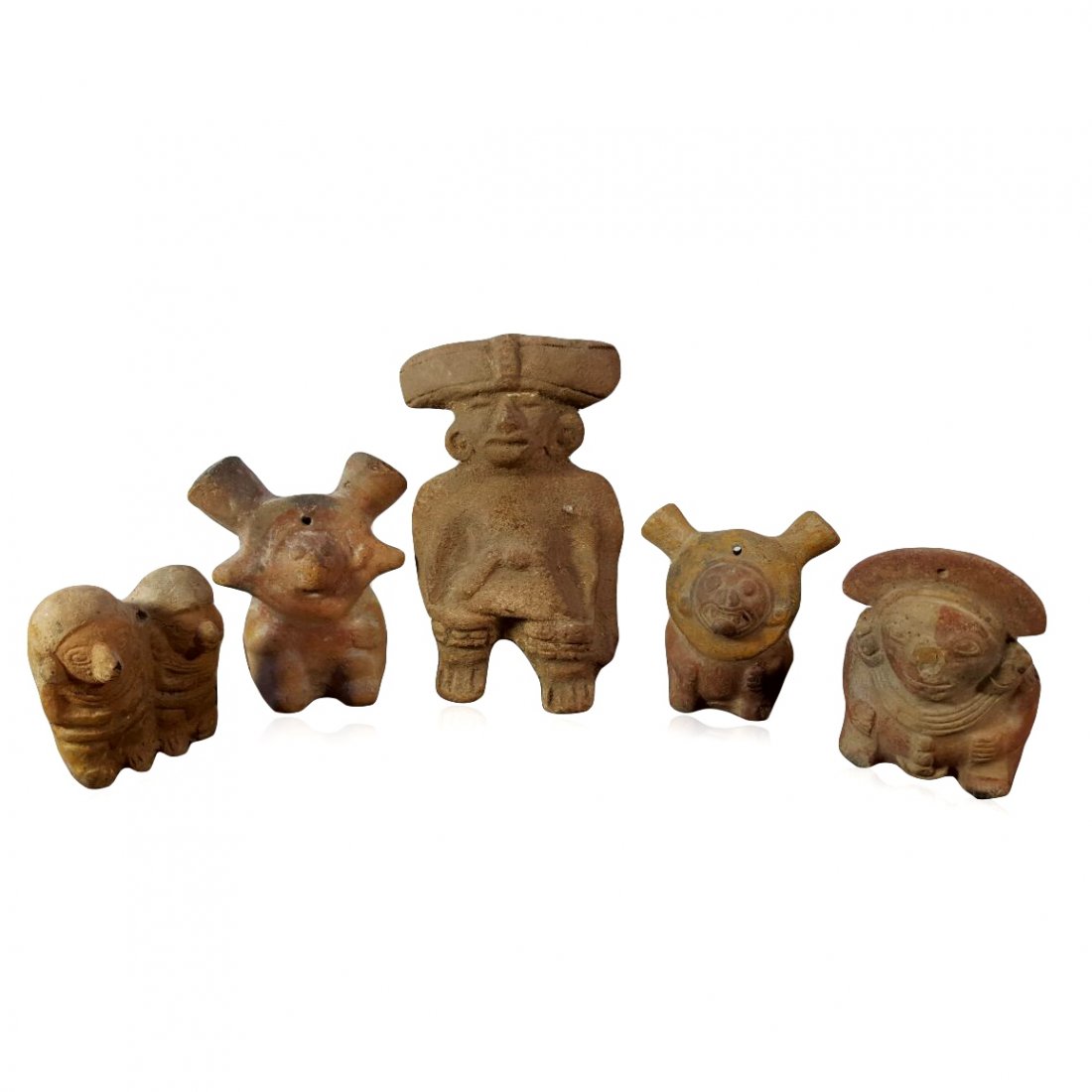 5 Pre-columbian Pottery Figures (1 of 2)