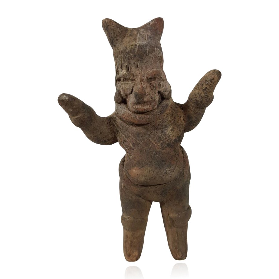 Pre-columbian Colima Shaman Figure: Pre-columbian Colima Shaman Figure from West Mexico, ca. 100 B.C.-250 A.D. 3-11/16" in height.