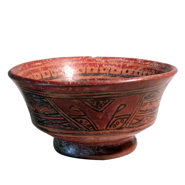 Pre-columbian Mora Polychrome Footed Vessel (1 of 3)