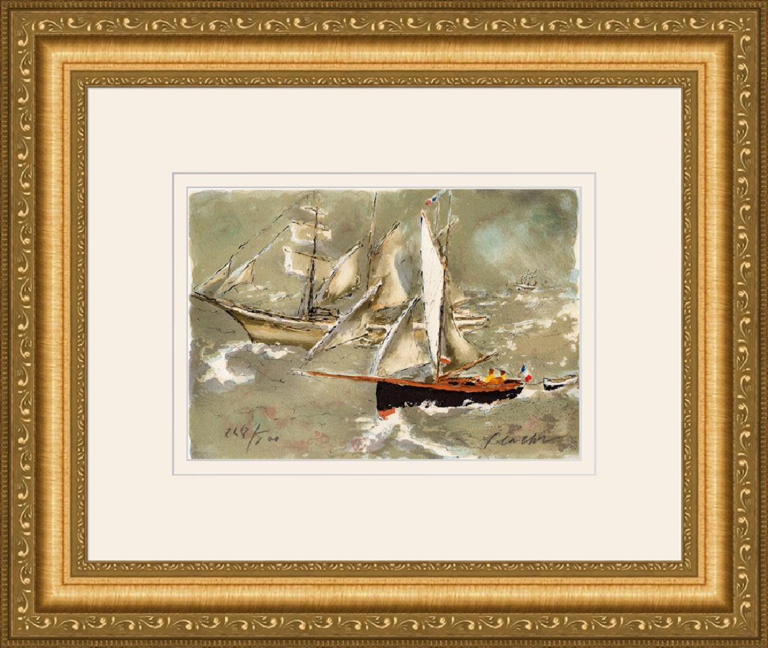 Huchet Signed Les Voiliers Limited Edition Lithograph (1 of 2)