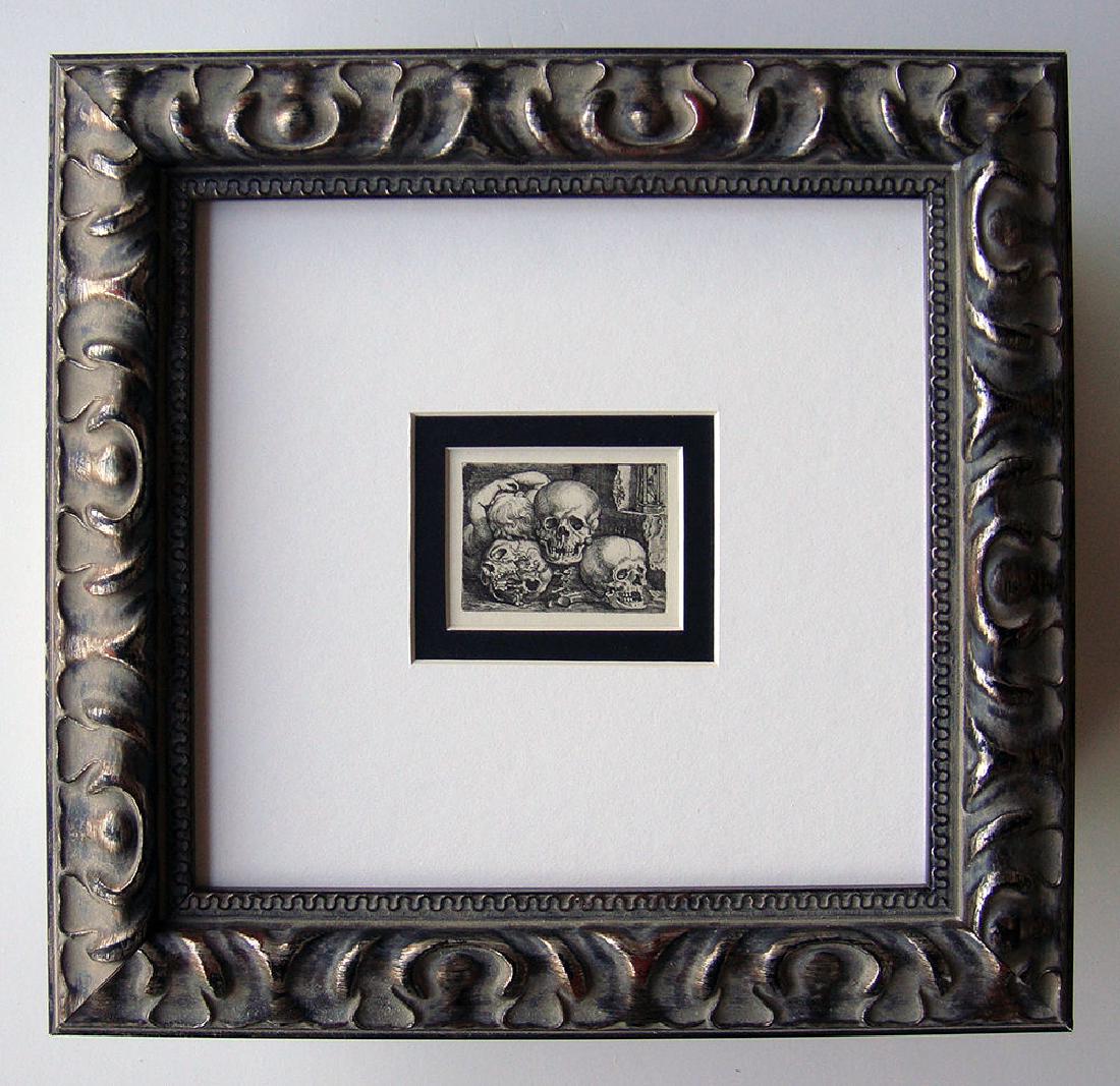 Barthel Beham Infant Laying with Three Skulls engraving (1 of 2)