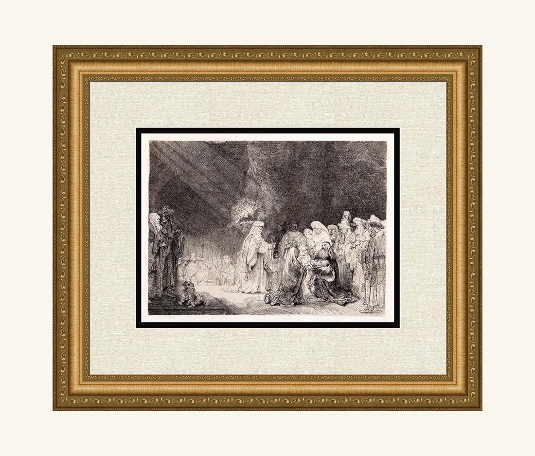 1800's Rembrandt Etching Presentation in Temple (1 of 4)