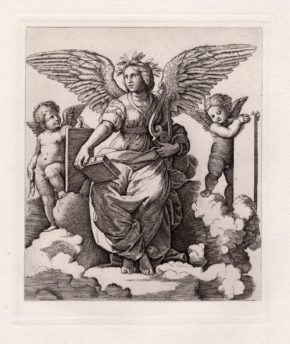 Raphael Allegorical Figure of Poetry Engraving Durand (1 of 2)