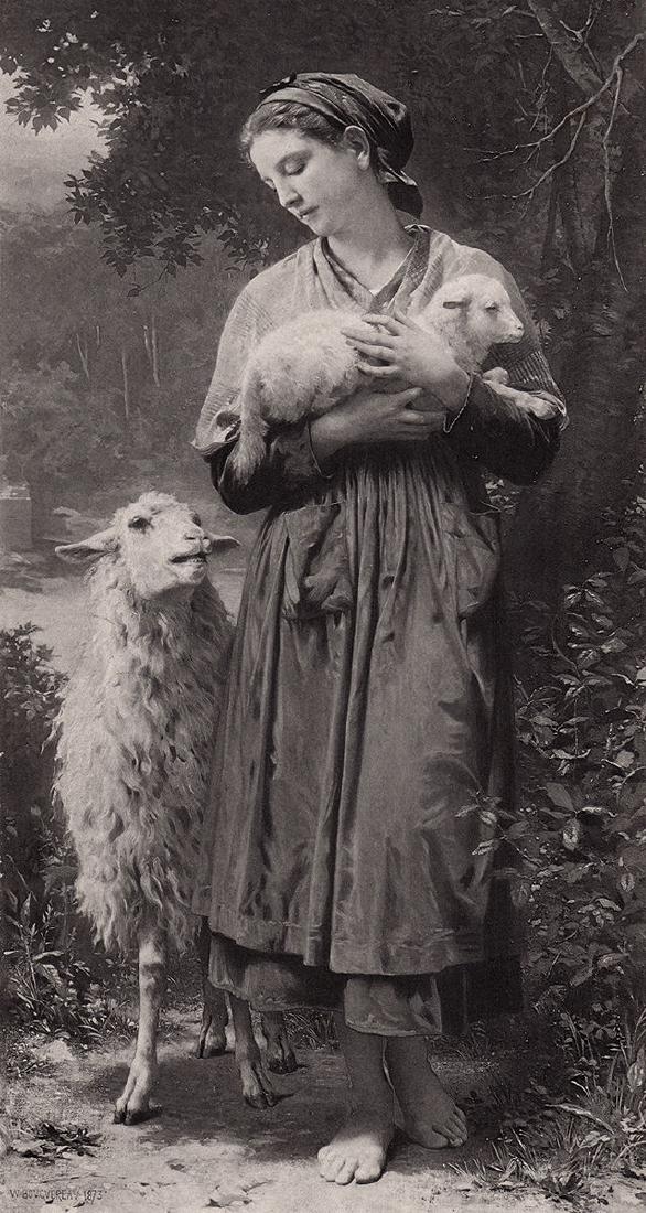 1875 William Adolphe Bouguereau Girl Carrying a Lamb (1 of 2)