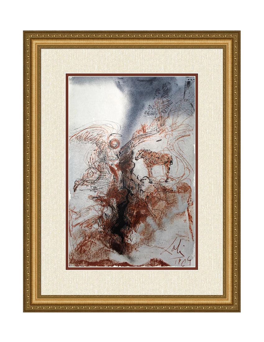 Dali 1967 Framed Lithograph Biblia Sacra Daniel's (1 of 2)