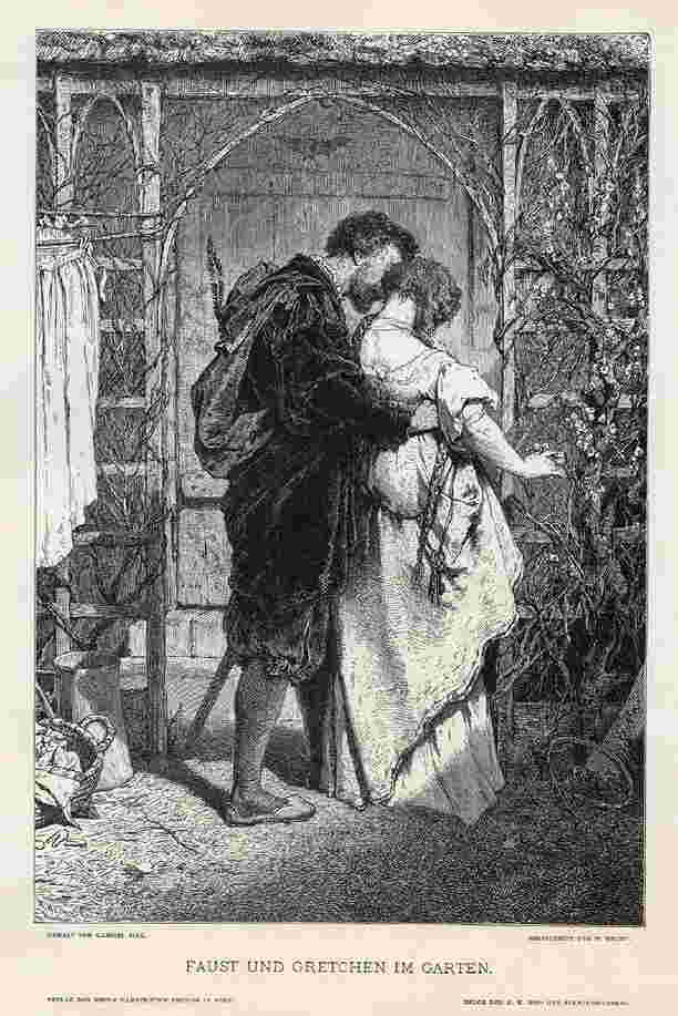 Gabriel Max Faust und Gretchen im Garten Faust and