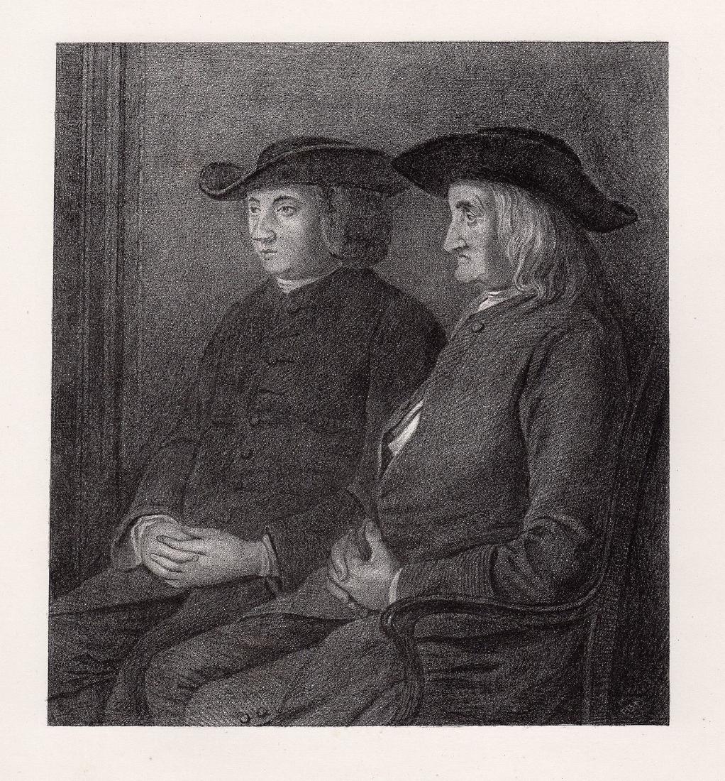 Benjamin The Father and Brother of Benjamin West 1873: Benjamin West. "The Father and Brother of Benjamin West". Stone lithograph after the original by Edward H. Mitchell. 1873. Excellent **Please feel free to ask about our framing specials. We would love