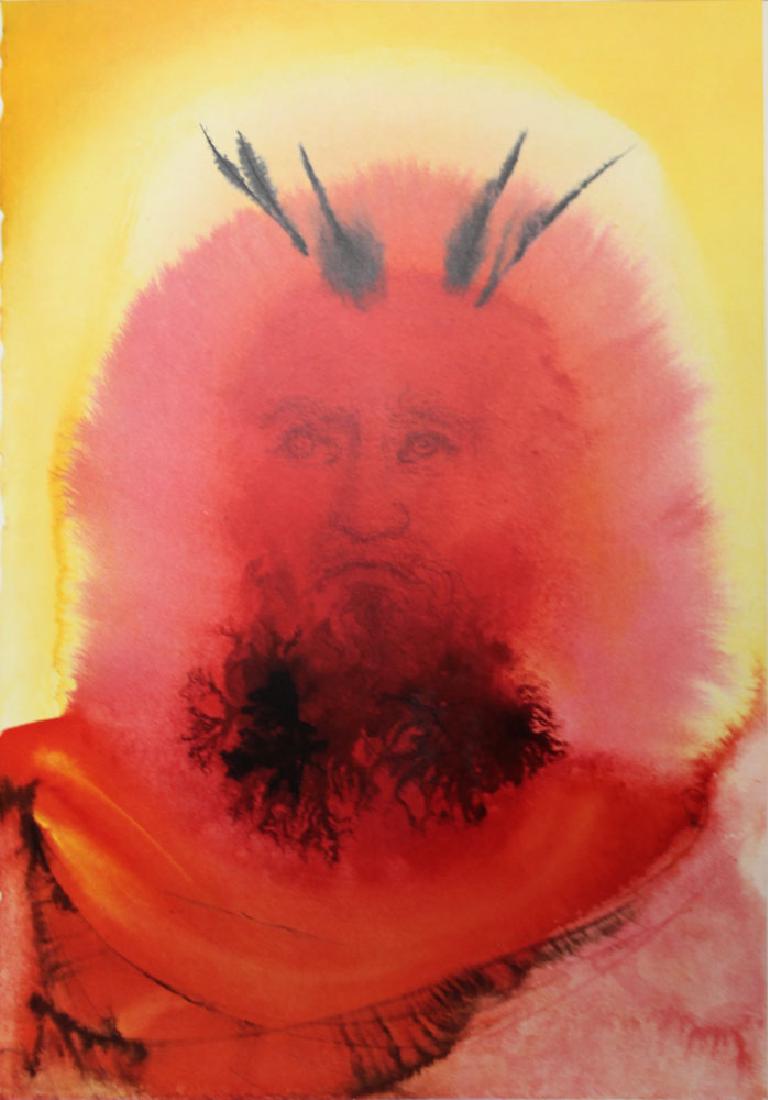 Dali 1967 Original Lithograph Moses Descends Sinai: Salvador Dali. "Cumque descenderet Moyses de monte Sinai, tenebat duas tabulas testimonii et ignorabat quod cornuta esset facies sua ex consortio sermonis Domini (When Moses came down from mount Sinai