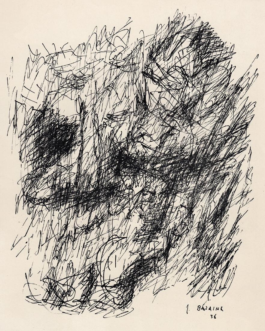 Jean Bazaine Composition 1956 Abstract lithograph: Jean Rene Bazaine (French, 1904 â€“ 2001). Composition. Original lithograph. 1956. Excellent. Maeght, Paris. Atelier Mourlot. Sheet size 9 3/8 x 12 1/8 inches. Approximately 19 x 22 inches. This 