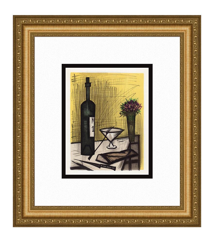Bernard Buffet Bread and Wine 1967 lithograph: Bernard Buffet. (1928-1999). Bread and Wine. Color Lithograph on Wove Paper after the Original. 1967. Excellent. Atelier Mourlot. Image Size 6 3/4 x 9 inches. Approximately 15 x 18 inches Accompanied.