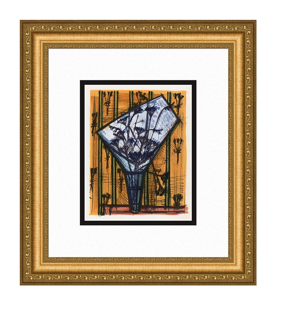 Bernard Buffet Flowers 1967 lithograph: Bernard Buffet. (French, 1928-1999). Flowers. Color Lithograph on Wove Paper after the Original. 1967. Excellent. Atelier Mourlot. Image Size 6 1/2 x 8 1/4 inches. Approximately 15 x 17 inches. This p