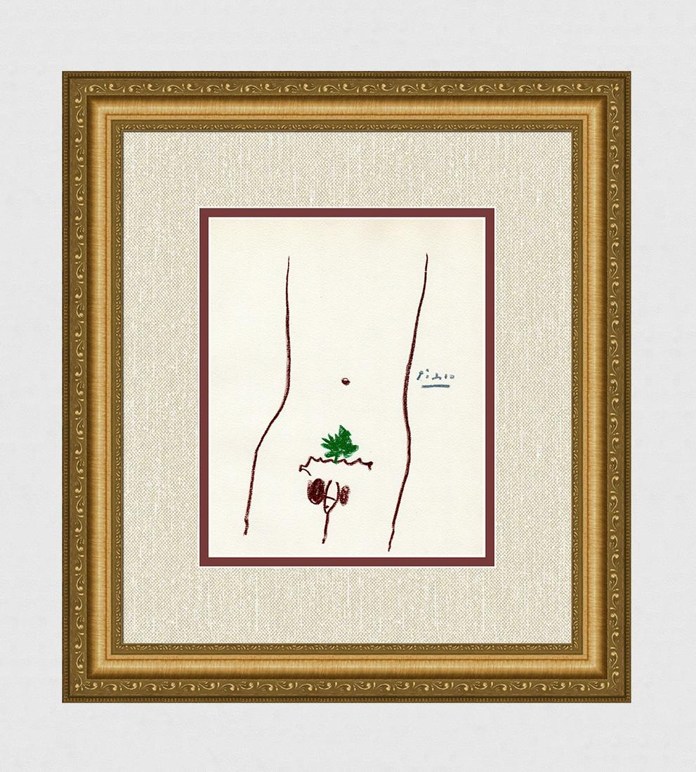 1962 PICASSO Limited Edition Color Lithograph ADAM: Pablo Picasso (1881 - 1973). Adam. 1962 Color lithograph after the pastel on Guarro paper. Signed in the Plate. Limited to 2,135 examples. Las Ediciones de los Papele de Son Armandans. Image size 7 3/