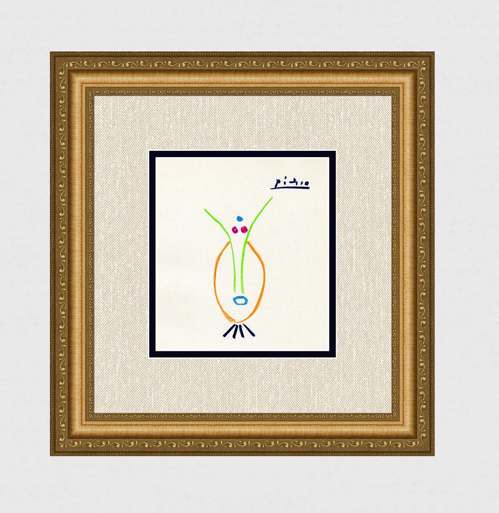1962 PABLO PICASSO Color Lithograph "Antelope" Limited: Pablo Picasso (1881 - 1973). Abstract Faces II. 1962 Color lithograph after the pastel on Guarro paper. Signed in the Plate. Limited to 2,135 examples. Las Ediciones de los Papele de Son Armandans. Im