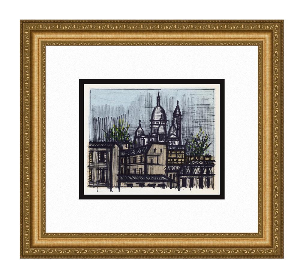 Bernard Buffet Paris, Le Sacre Coeur 1967 lithograph: Bernard Buffet. (1928-1999). Paris, Le Sacre Coeur. Color Lithograph on Wove Paper after the Original. 1967. Excellent. Atelier Mourlot. Image Size 7 3/8 x 9 1/8 inches. Approximately 16 x 18 inches .