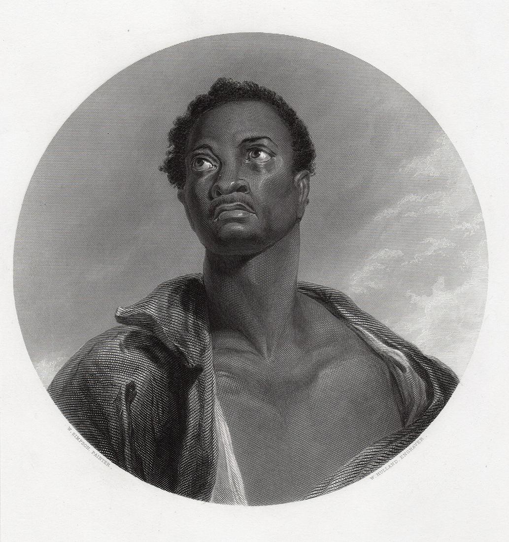 Charles John Simpson The Captive Antique Engraving: Charles John Simpson (English, 1782-1847). The Captive. Framed dimensions approximately 18 x 18 inches. Antique Engraving on wove paper after the original oil on canvas by master engraver William T. H
